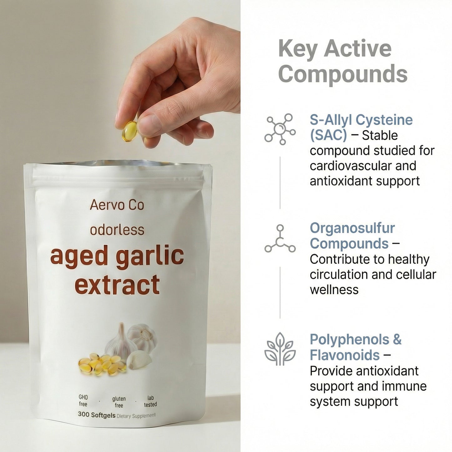Aged Garlic Extract - 7500mg Odorless Softgels