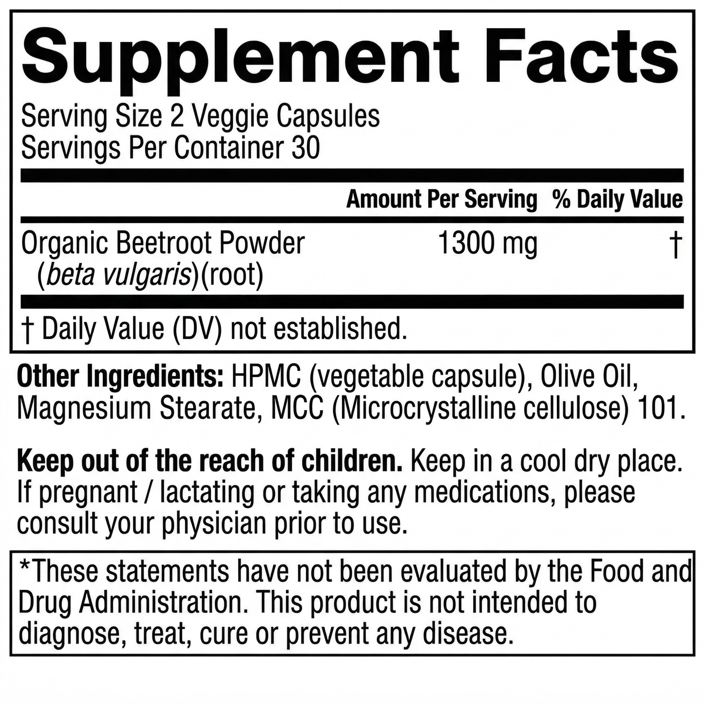 Organic Beet Root Capsules